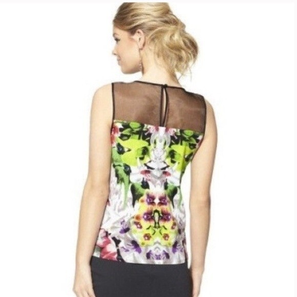 Prabal Gurung for Target Mesh Top Neon Graphic Sleeveless Top Size Large - Picture 2 of 10